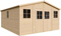 cobertizo de almacenamiento M333, TIMBELA, Cobertizo de Madera para jardín con Suelo TRATADO- A246x418x522cm