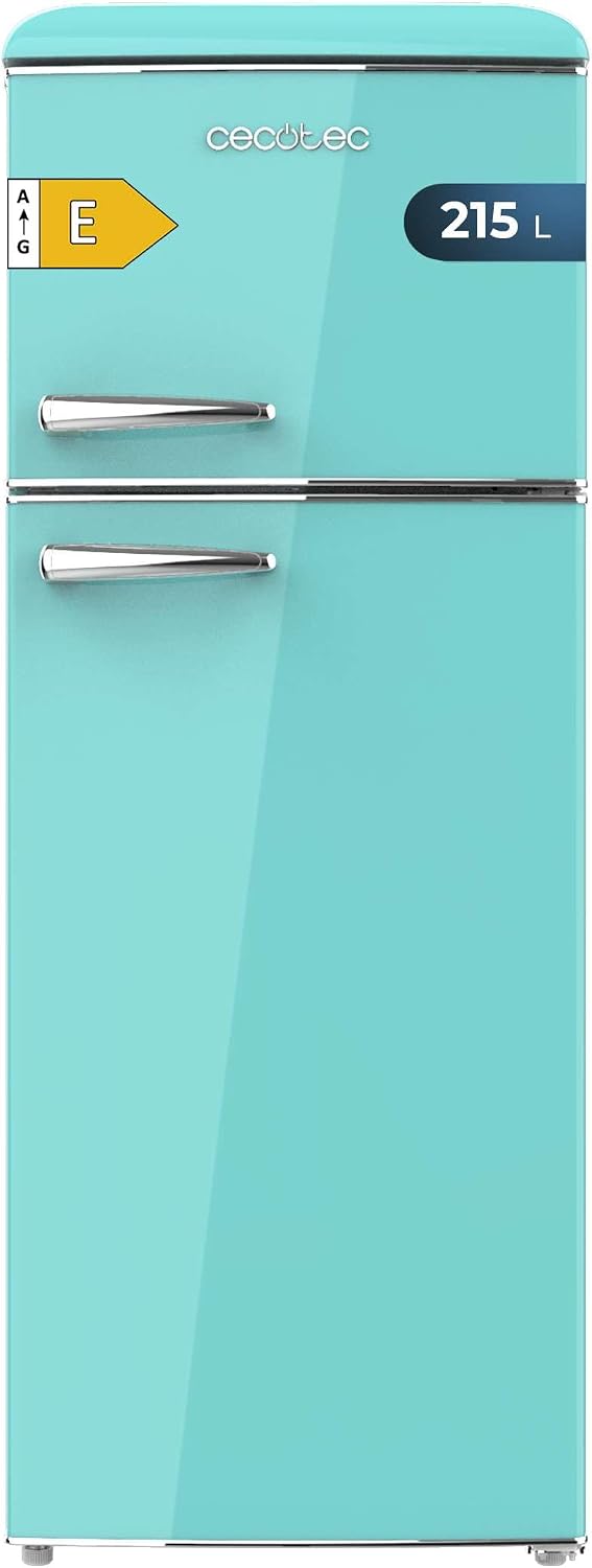 Cecotec frigorífico combi, Luz, Tirador Cromado, Bandejas Cristal, Control de Temperatura, Verde